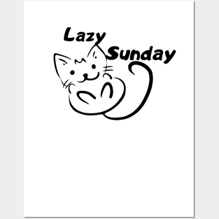 Lazy Sunday Cat Posters and Art